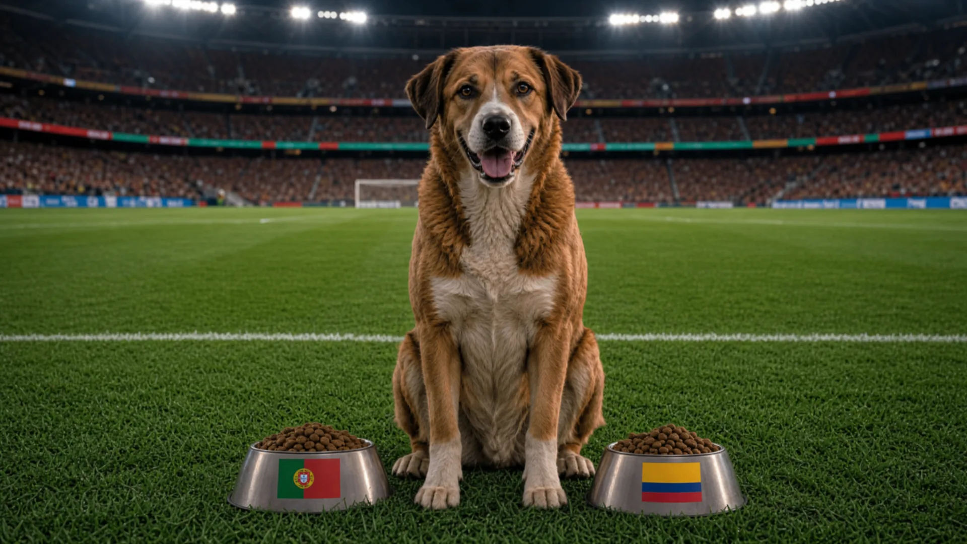 Perrito de la fundación en el estadio · Cada partido, un hogar